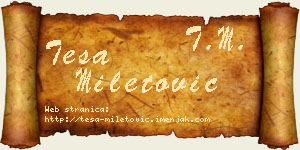 Teša Miletović vizit kartica